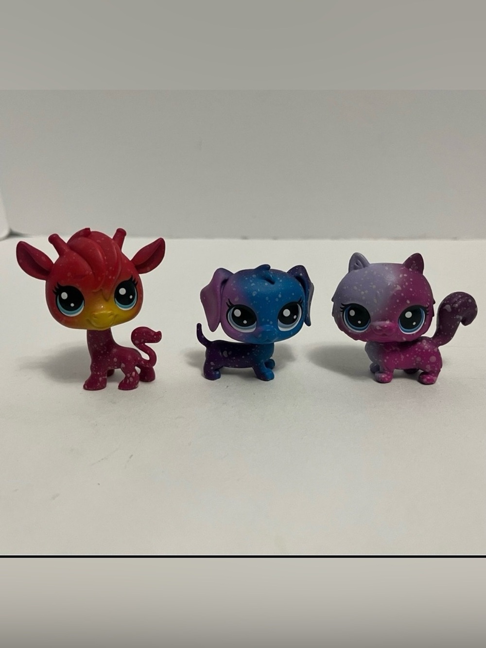 LITTLEST PET SHOP LPS COSMIC PETS DACHSHUND DOG, CAT AND GIRAFFE toys